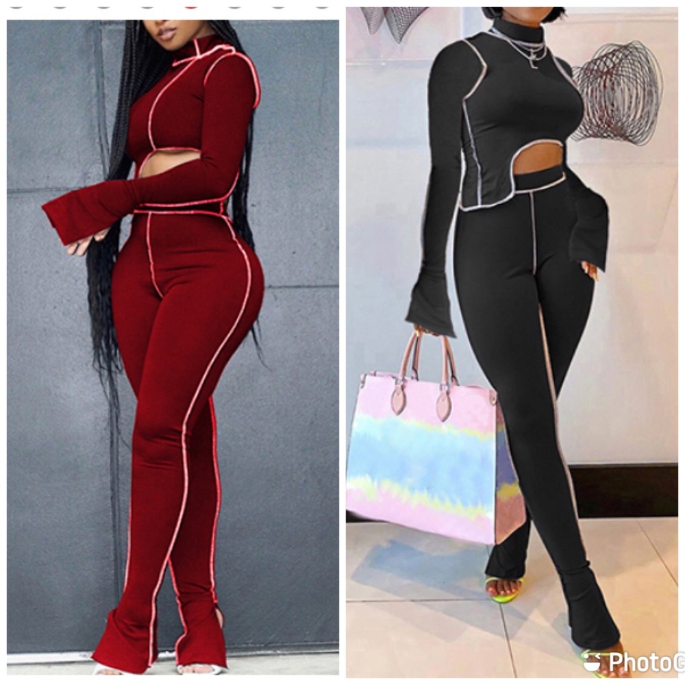 2Piece Burgundy Red Set